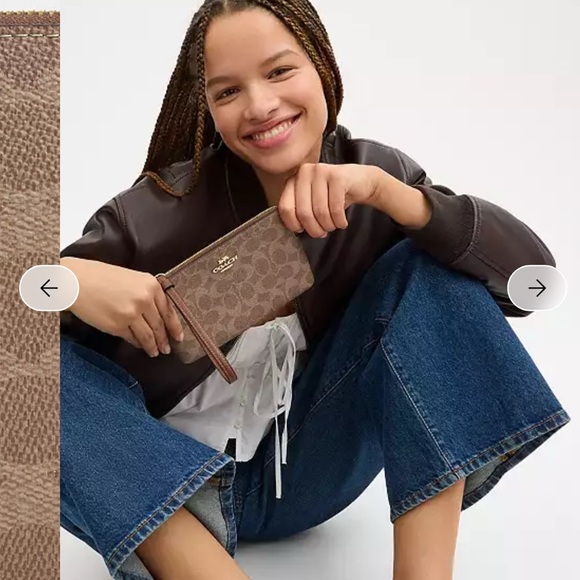 Coach Brown Logo Wristlet - Picture 5 of 5